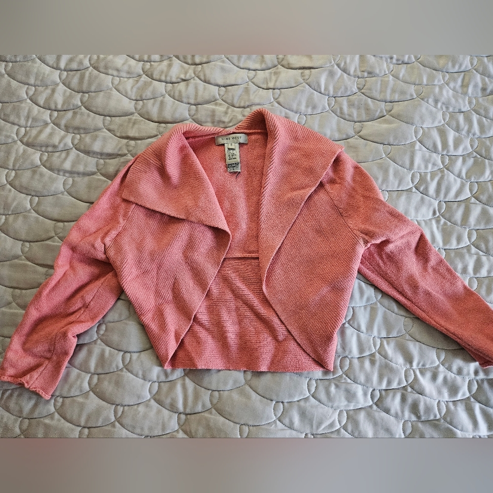Nine West pink bolero sweater
